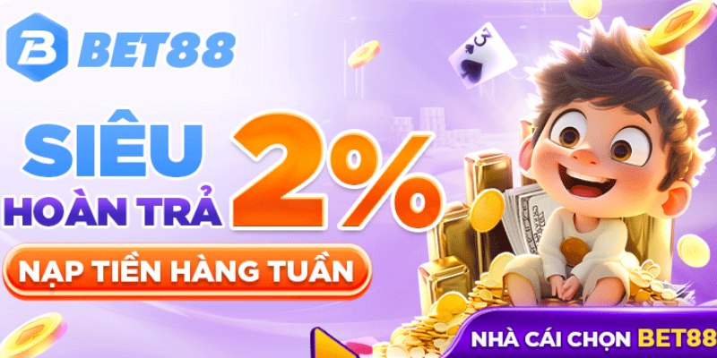 Chia sẻ thông tin về ưu đãi BET88 siêu hoàn trả 2% hấp dẫn